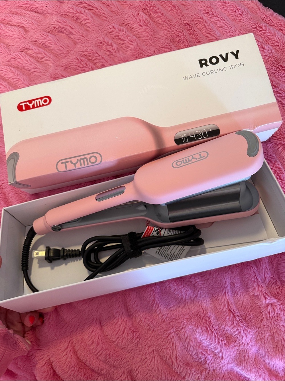 Tymo Rovy Pink Wave Curling Iron - Ceramic Hair Waver